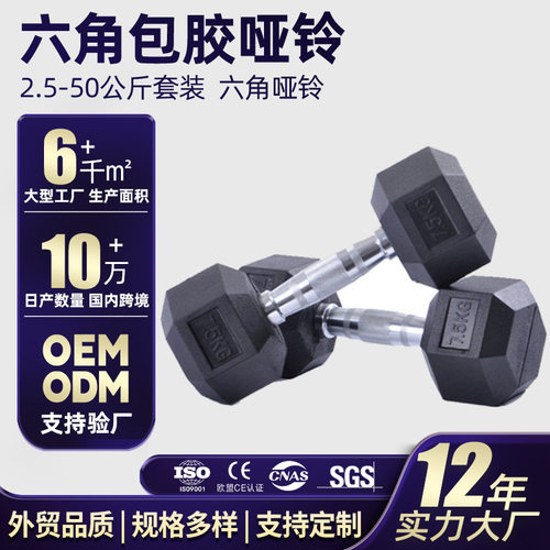 一件六角铸铁哑铃固定重量举重