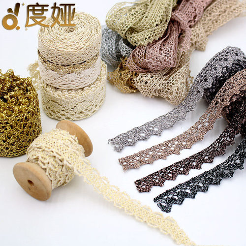 包邮金银葱棉花边辅料手工diydiy