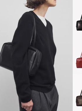 Jennie同款Astra保龄球包羊皮单肩包极简通勤手提腋下包波士顿包