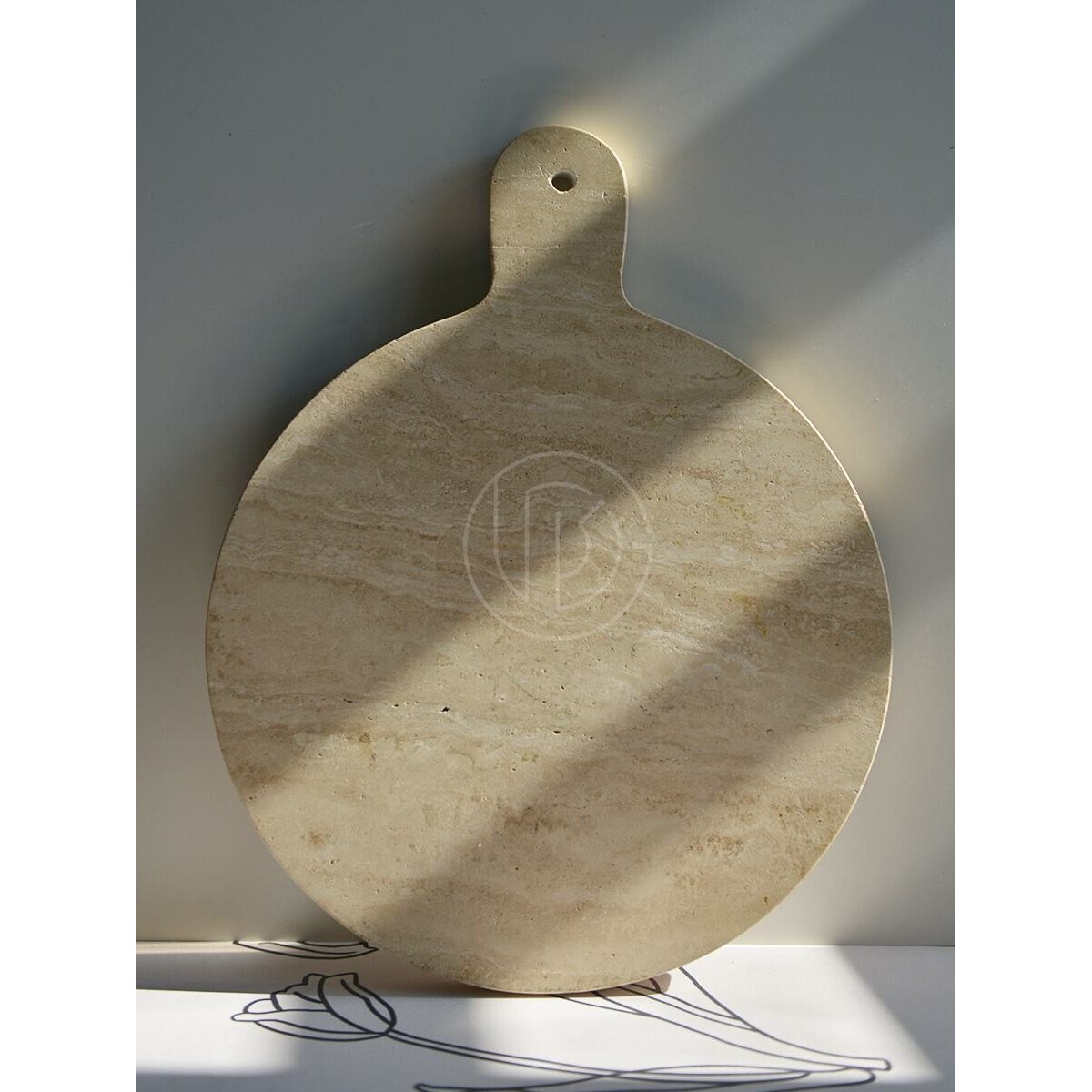 中古侘寂风天然黄洞石收纳果盘甜品台装饰面包砧板切菜板橱房用品