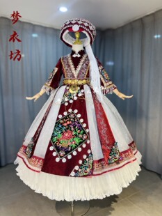 快乐阳光演出服女童羌族彝族畲族苗族瑶族普米族哈尼族长款撒尼族