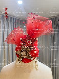 原创快乐阳光女童红歌头饰女唱歌演出帽