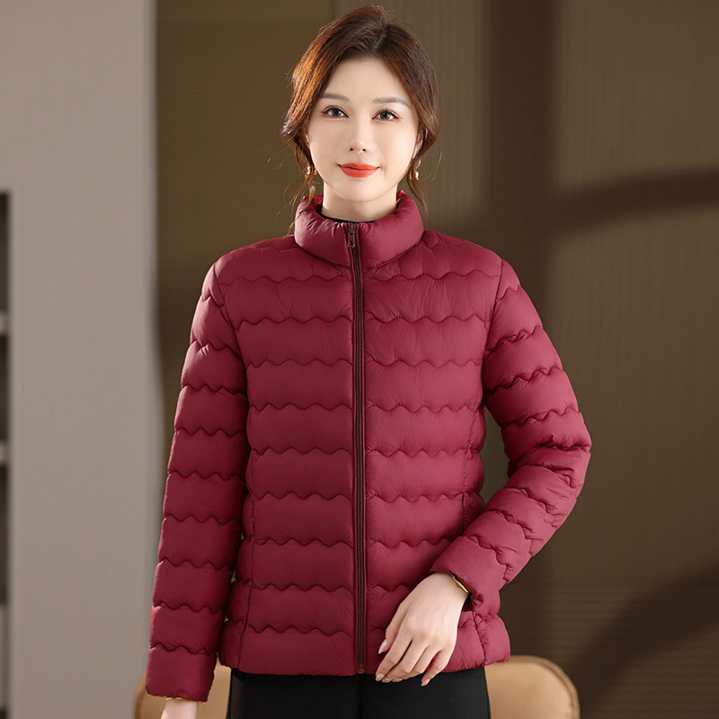 清仓冬季羽绒棉服轻薄短款外套女士新款中年妈妈修身立领显瘦棉衣