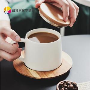 欧式陶瓷马克杯高颜值咖啡杯子高端精致家用下午茶带盖咖啡杯套装