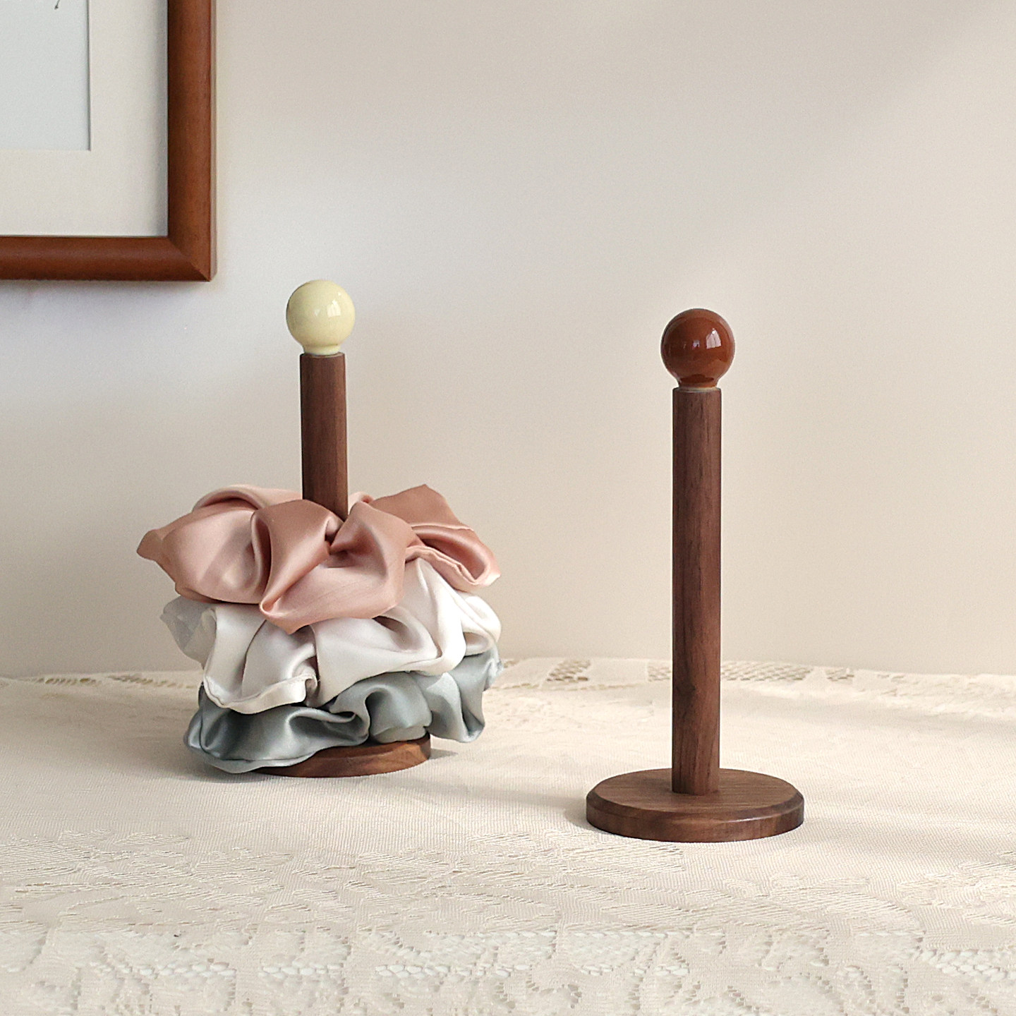 黑胡桃木实木大肠发圈收纳架桌面发饰头绳整理置物架高颜值中古风,收纳整理,整理架/置物架/收纳架,淘宝优惠券,粉丝福利购,淘宝优惠卷