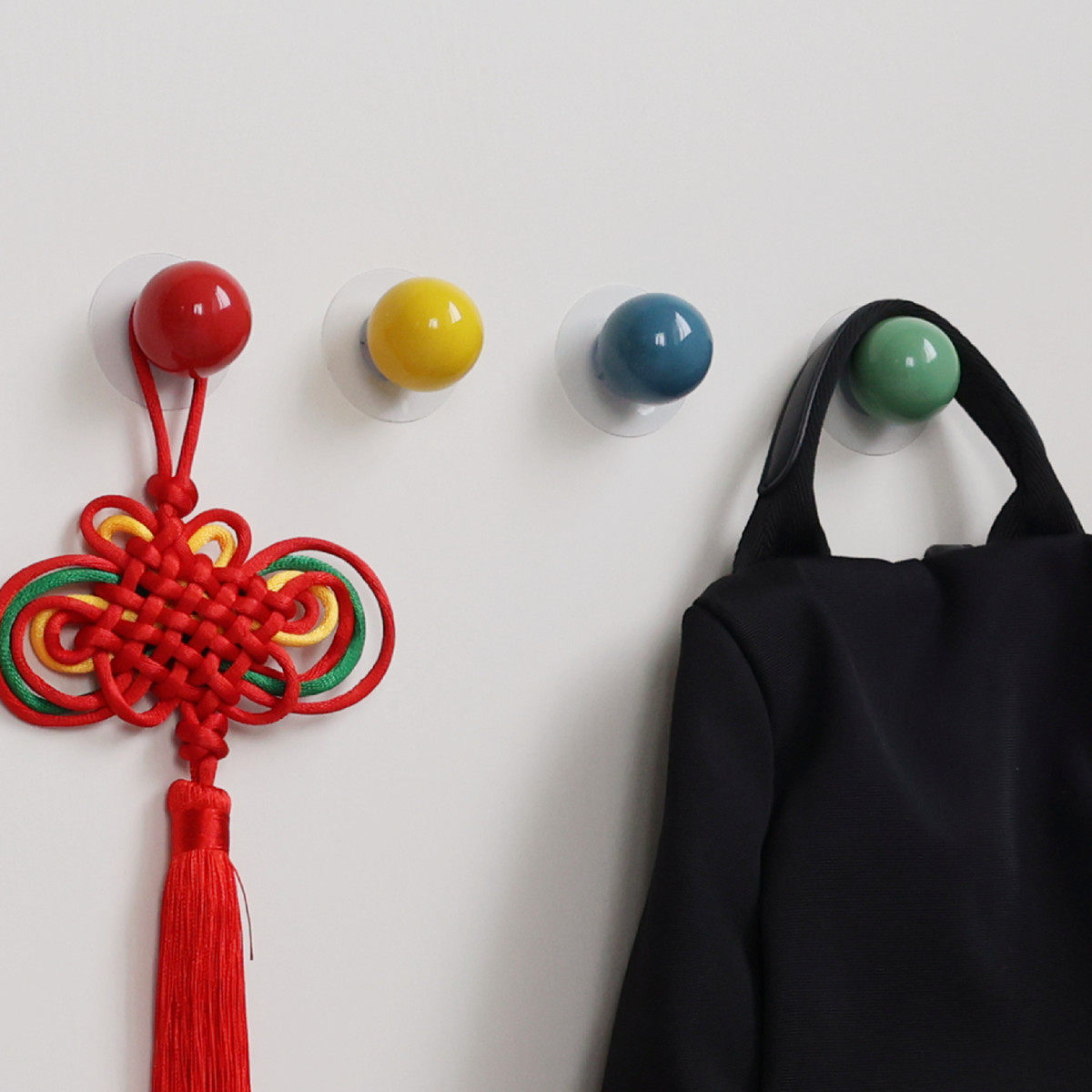 彩色多巴胺陶瓷挂钩免打孔强力门后玄关上墙打孔浴室粘贴柜门拉手,收纳整理,挂钩/粘钩,淘宝优惠券,粉丝福利购,淘宝优惠卷