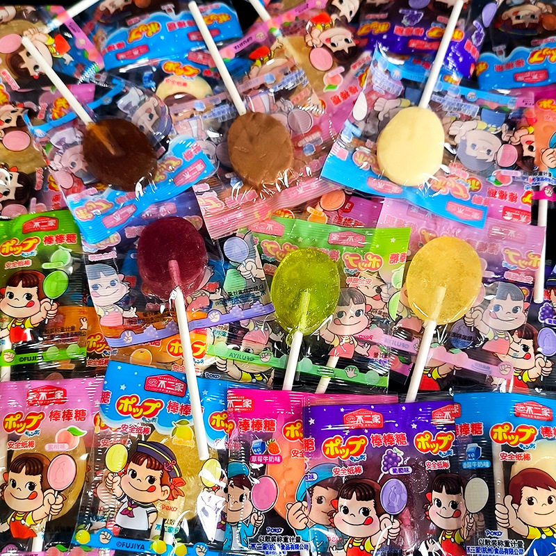 不二家水果味棒棒糖散装硬糖混合口味喜糖万圣节网红糖果儿童零食