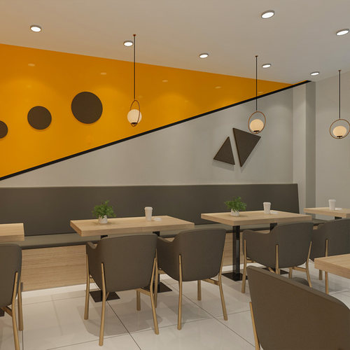 奶茶店装修设计效果图室内设计施工餐饮店面餐厅装修设计师纯设计