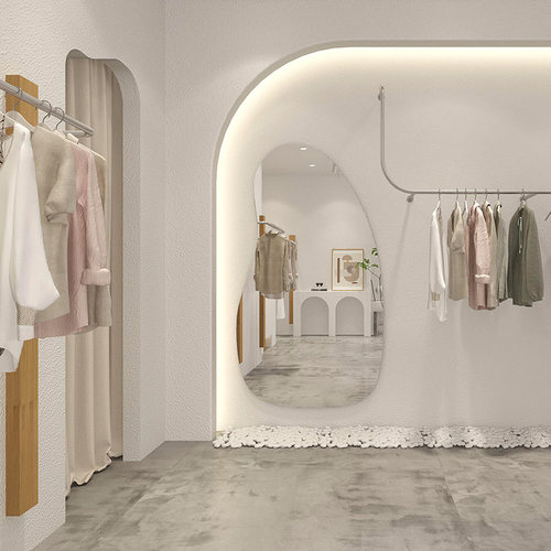 女装店装修设计效果图服装店鞋店男装店童装店门头设计室内设计图