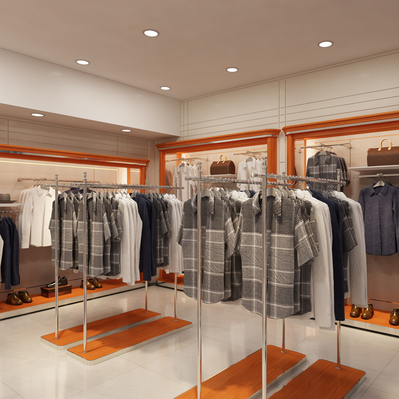 服装店3d效果图商场儿童服装店门头设计装修效果图网红男女装店面