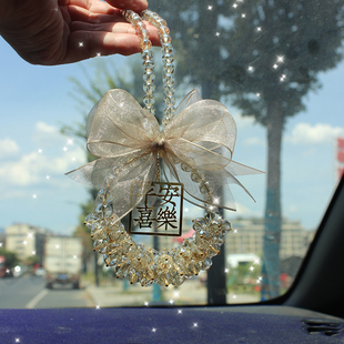 小红书平安福汽车挂件创意镶钻时尚后视镜车载吊坠高端挂饰水晶女