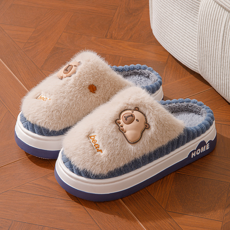 棉拖鞋女士冬季新款室内家居防滑棉鞋学生寝室保暖情侣毛拖鞋男士