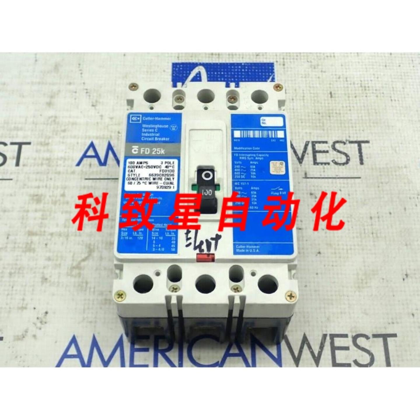 工业配件FD3100 3P 100安培 600伏25K断路器