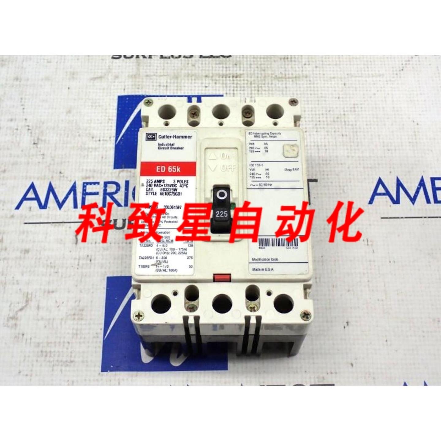 工业配件ED3225W 3极225安培 240伏65KA 240V断路器