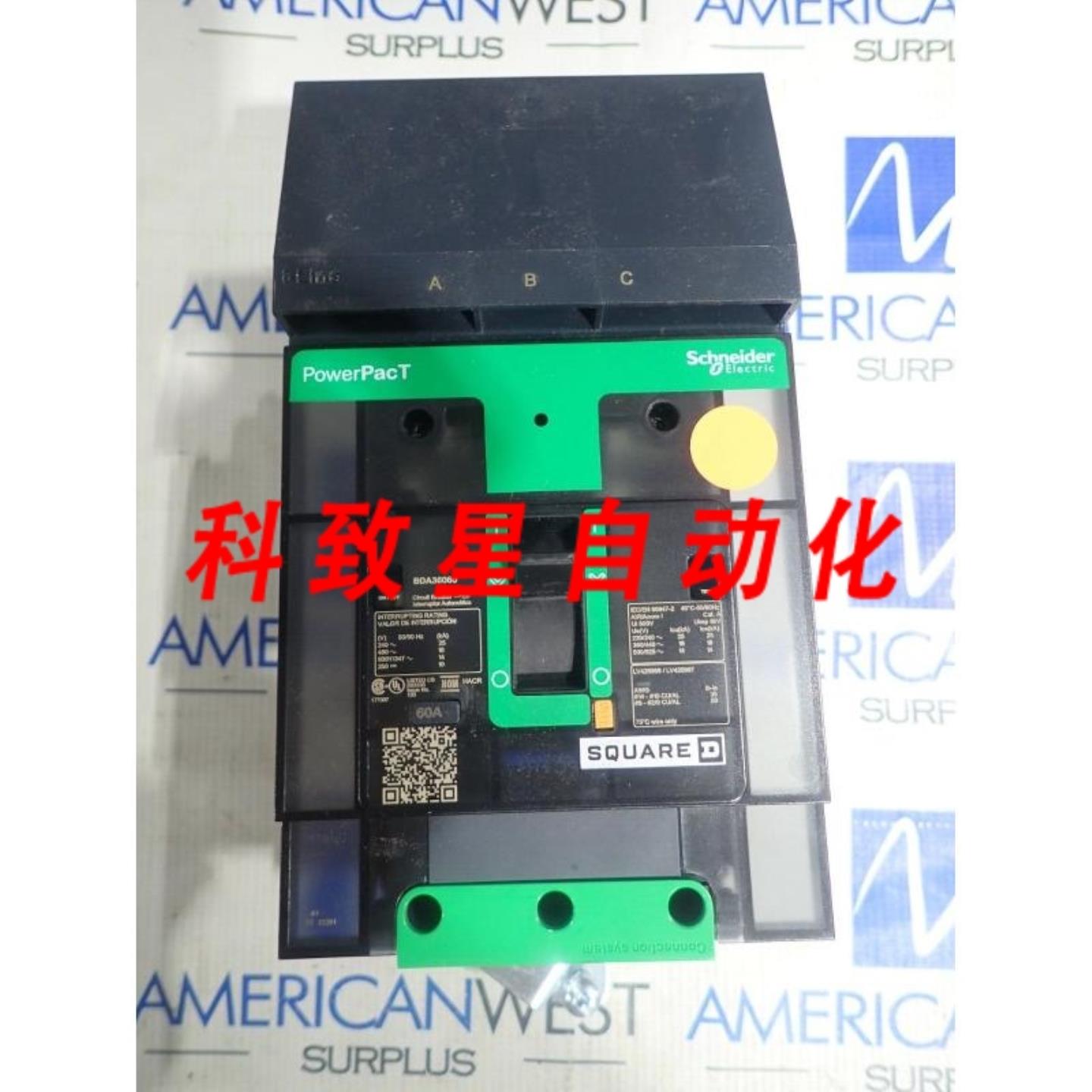 工业配件BDA36060 3极60安培 600伏18KA 480V I-LINE断路器