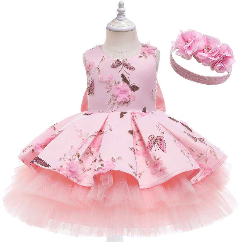 花朵短袖新蓬蓬裙连衣裙公主裙花仙子晚礼服女童girldress图片