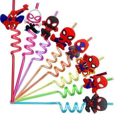 8pcs Spidey And His Amazing Friends Theme Drinking Straws Ki