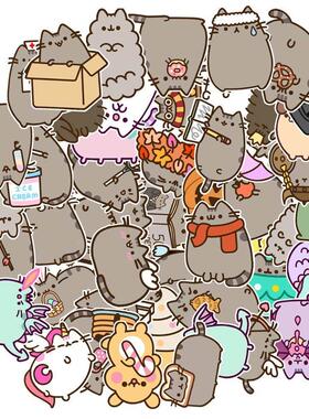 50pcs Kawaii Chunky Cat Stickers Cute Decorative Stationery0