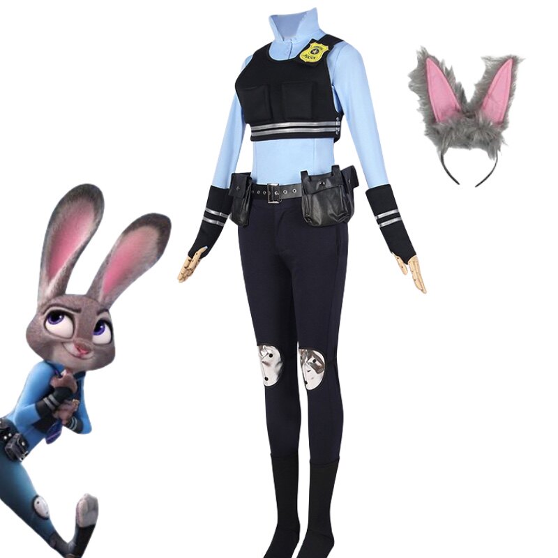 儿童疯狂动物城cos服成人Judy兔朱迪兔子警官cosplay亲子表演服装
