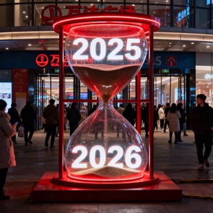 2026马年时光沙漏景观美陈装饰商业广场跨年活动拍照打卡互动装置