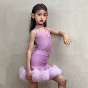 夏季 梵蒂愷女童拉丁舞裙練功服少兒2025新款 網(wǎng)紅高級感表演演出服