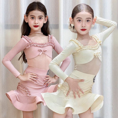 2025新款小摆裙女童拉丁舞练功服