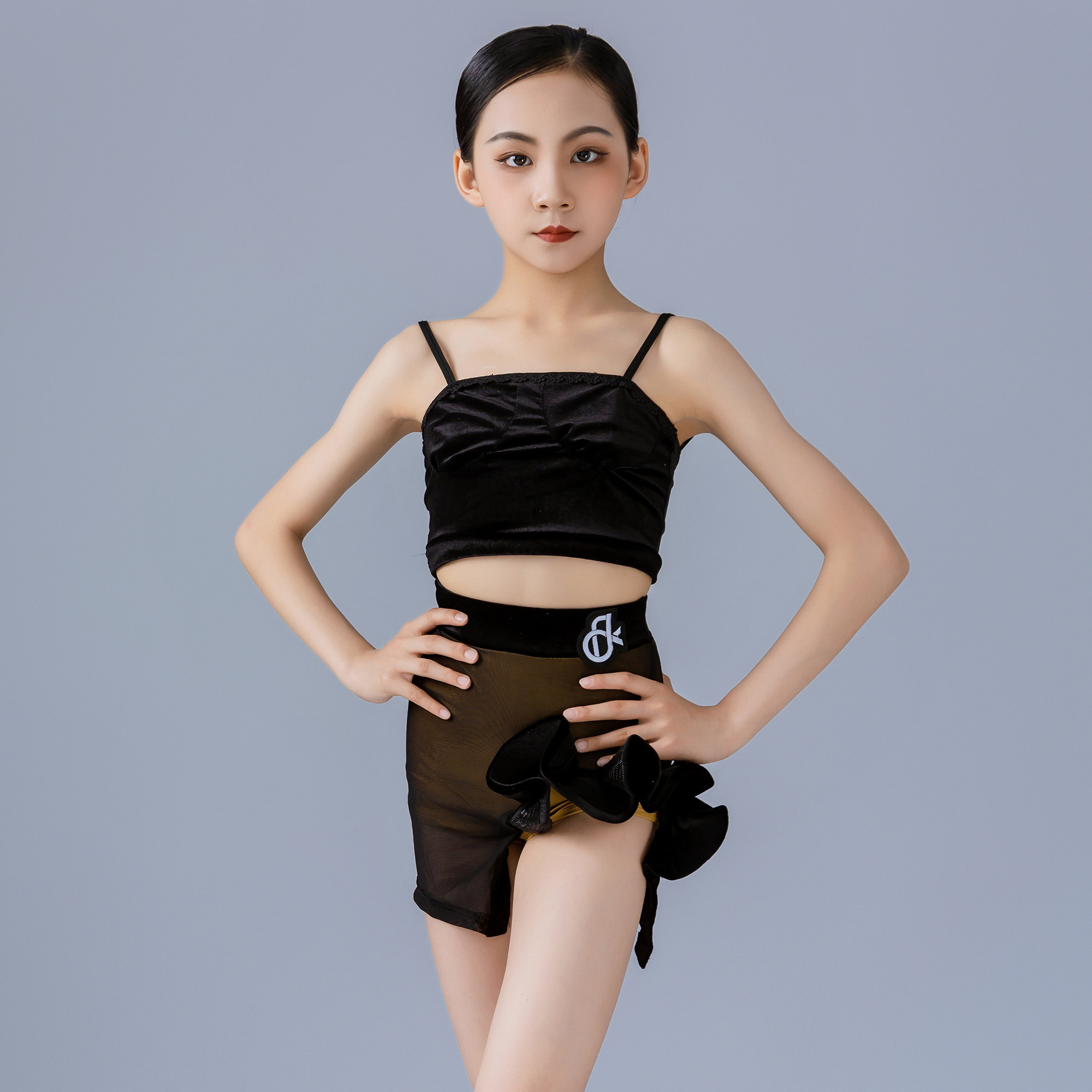 拉丁舞服女童2024新款夏季