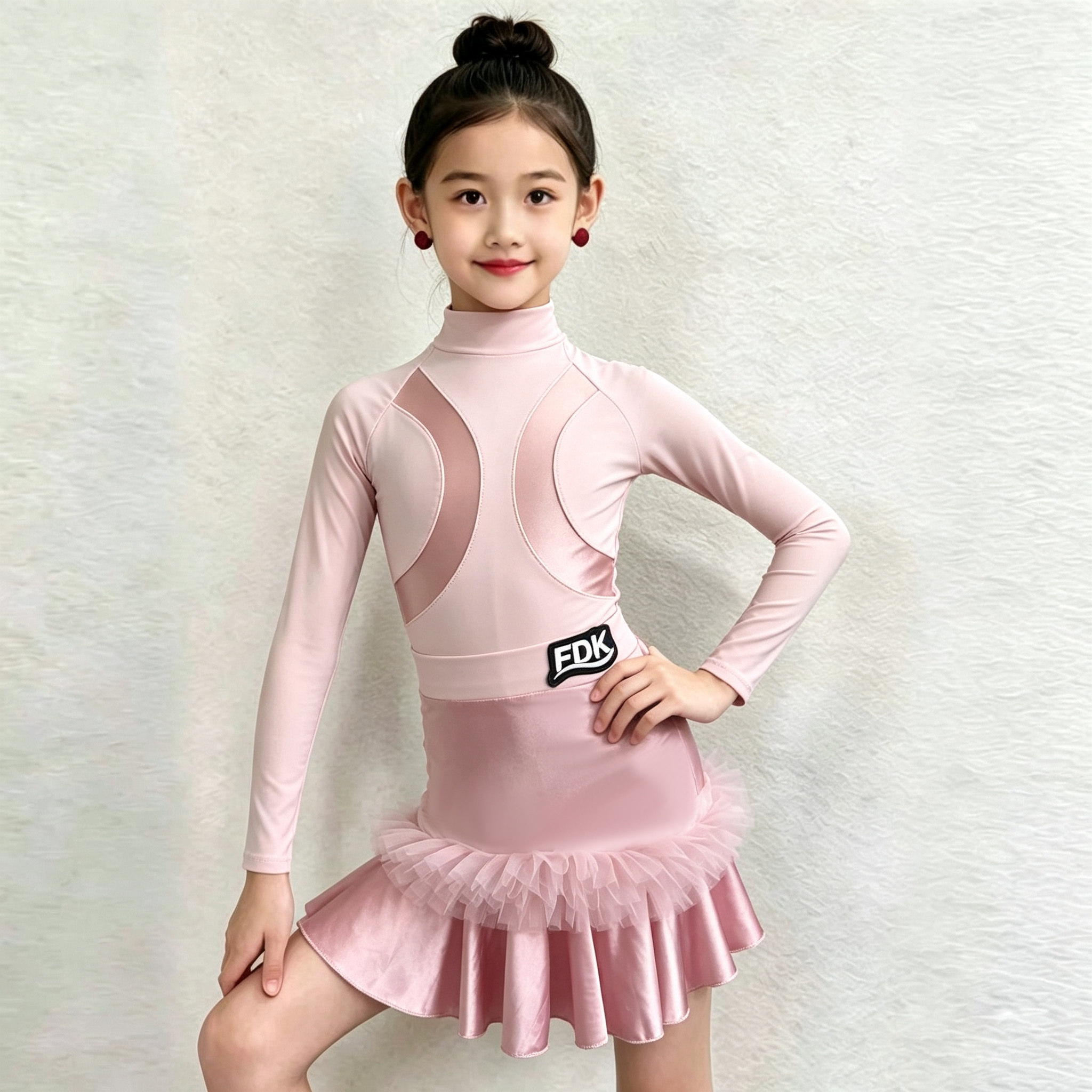梵蒂恺新款秋冬女童拉丁舞表演舞服少儿拉丁练功服儿童练功训练服