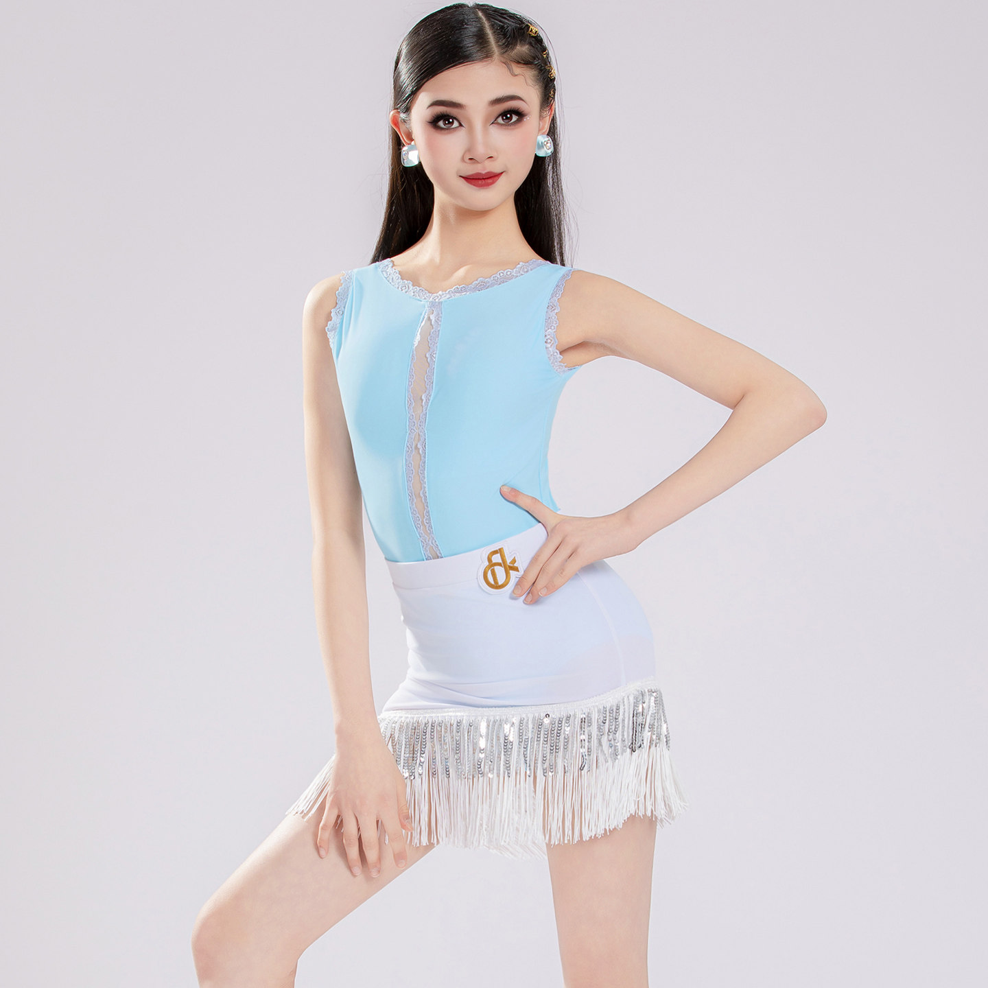 FDK春夏少儿网红女童舞蹈网红练习表演服装女儿童拉丁舞蹈练功服