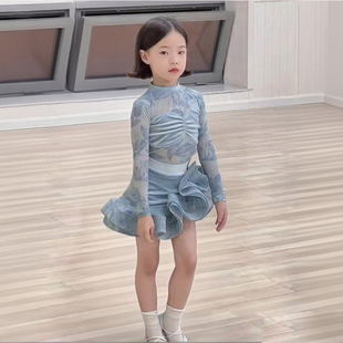 少儿拉丁舞服2025新款女童秋冬练功训练服套装高级感拉丁舞蹈服