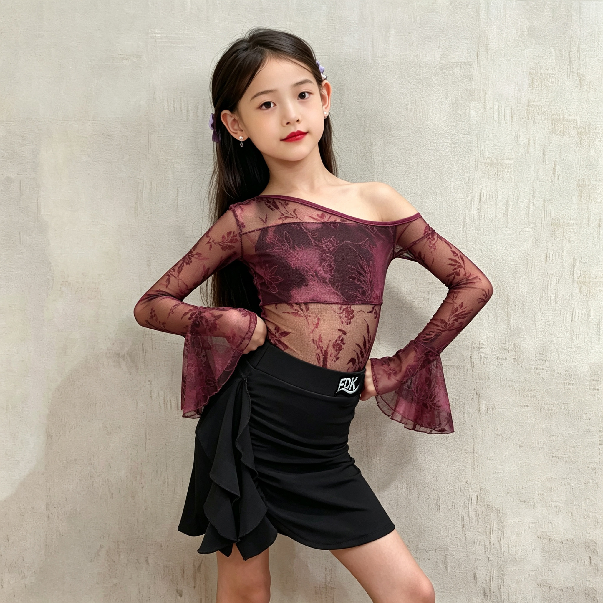 梵蒂恺女童拉丁舞服2026新款少儿练功服儿童舞蹈裙女孩演出训练服