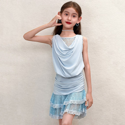 梵蒂恺女童拉丁表演舞服少儿网红拉丁练功服儿童高级感练功训练服