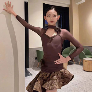 梵蒂恺秋冬新款拉丁舞服女童专业表演练功服高级大裙摆鱼骨网红套