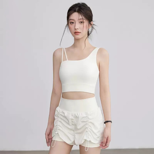 健身女孩一体式背心防震聚拢速干