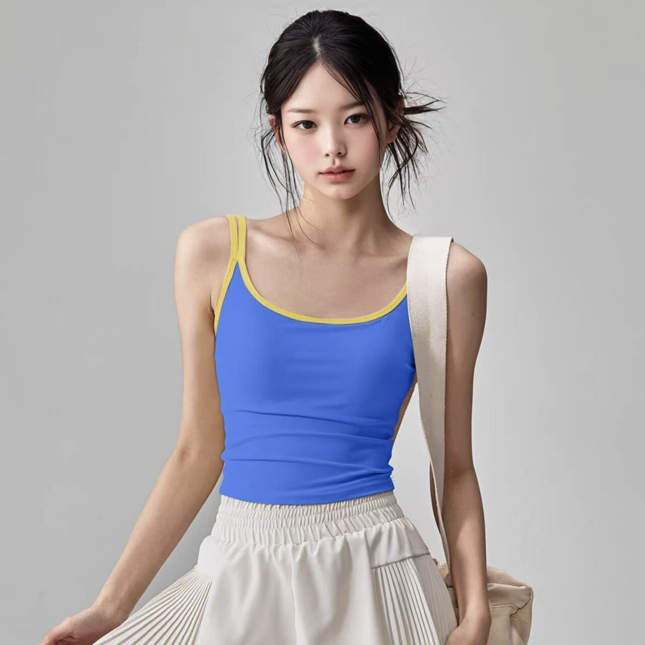 2025新款带胸垫瑜伽服吊带背心 速干防震健身文胸运动内衣女外穿