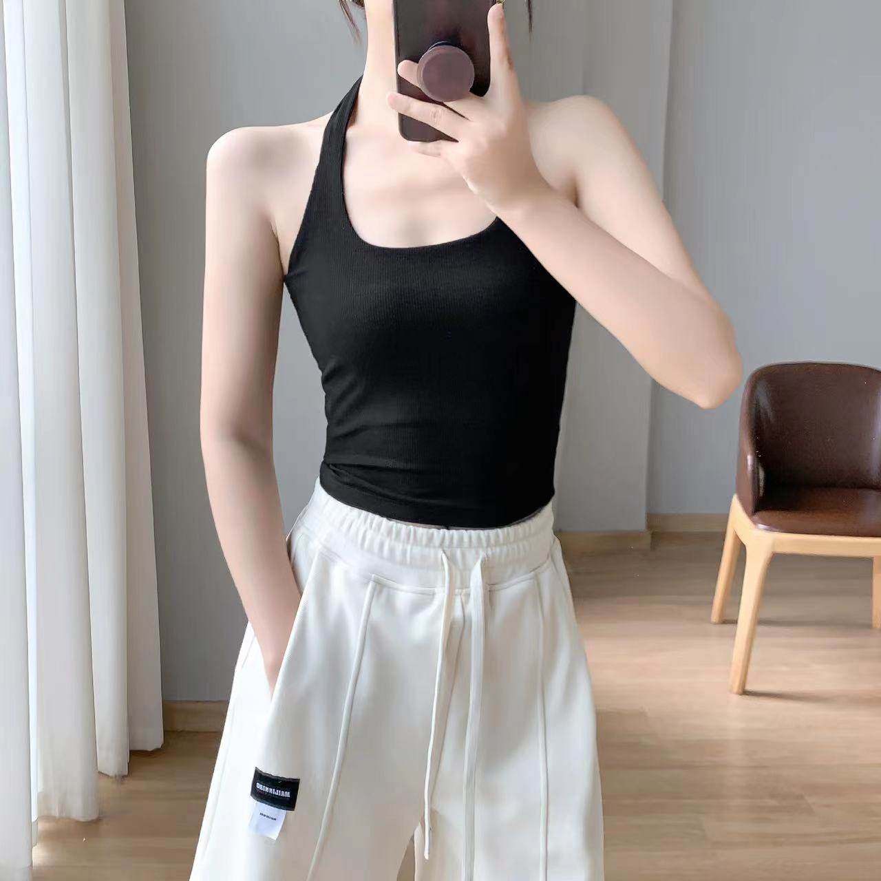 运动内衣一体带胸垫挂脖美背女打底内搭文胸方领辣妹跑步瑜伽背心,运动服/休闲服装,运动文胸,淘宝优惠券,粉丝福利购,淘宝优惠卷