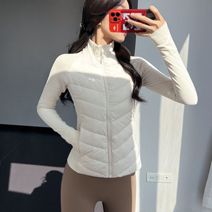 鹅绒运动羽绒服女士新款修身保暖外套女轻薄冲锋衣内胆户外休闲