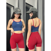 运动套装 女速干背心健身跑步训练内衣瑜伽服上衣吊带三分提臀短裤
