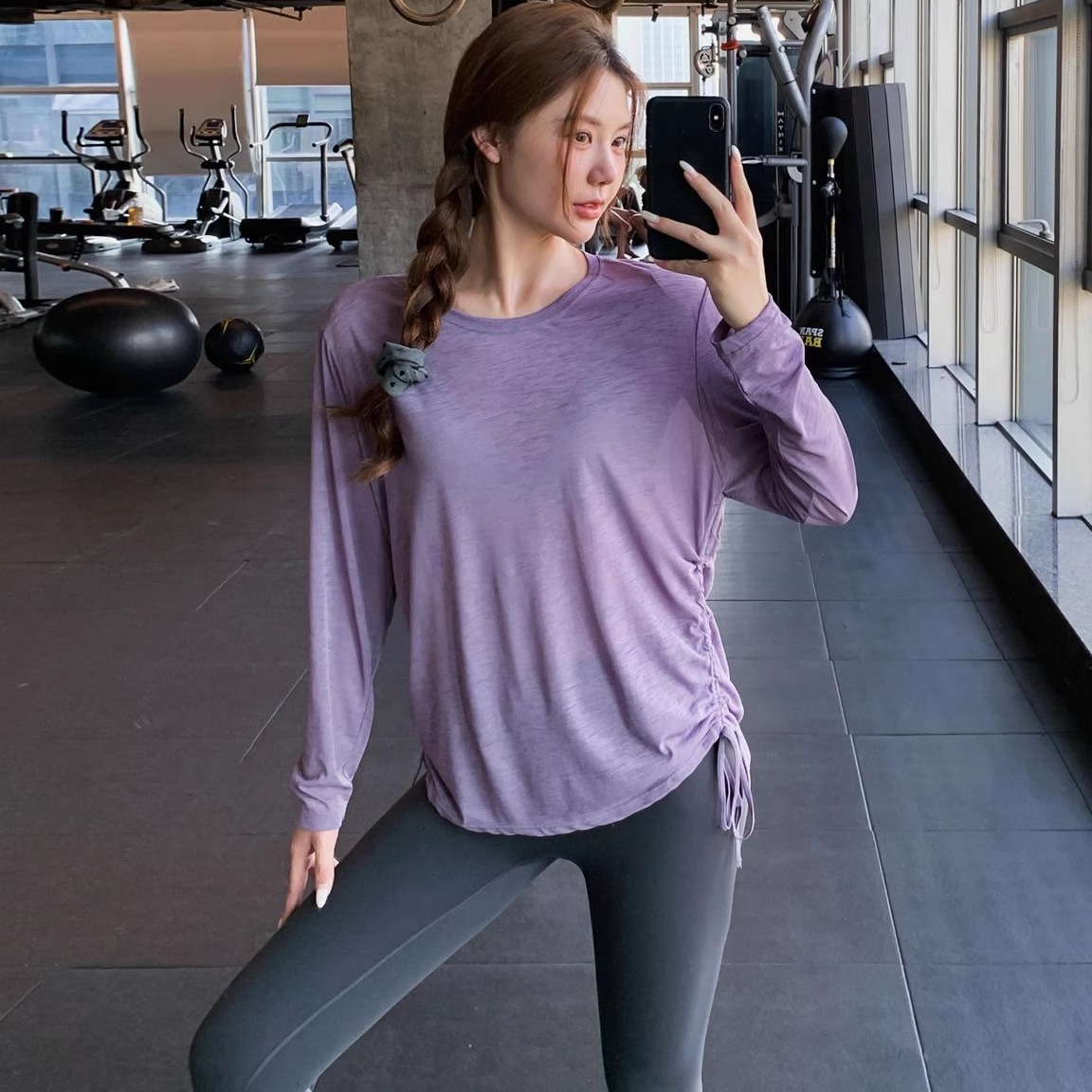 瑜伽上衣女宽松显瘦健身服罩衫