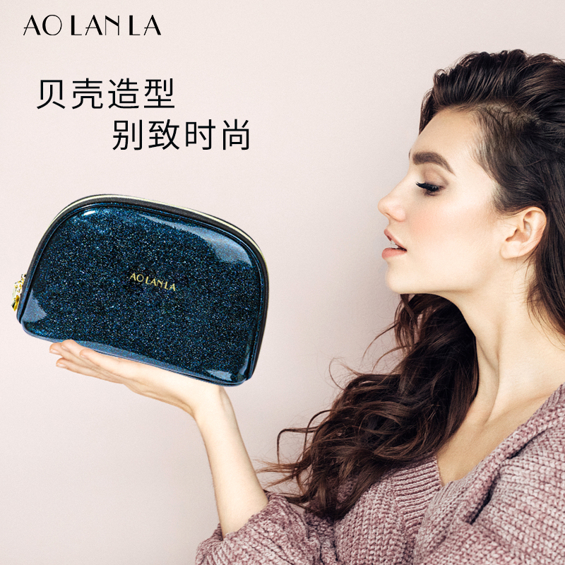超风超大容量贝壳造型化妆包