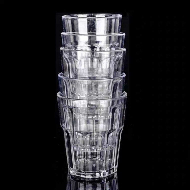 亚克力啤酒杯pc塑料防摔透明水杯酒吧ktv八角杯白酒杯小酒杯