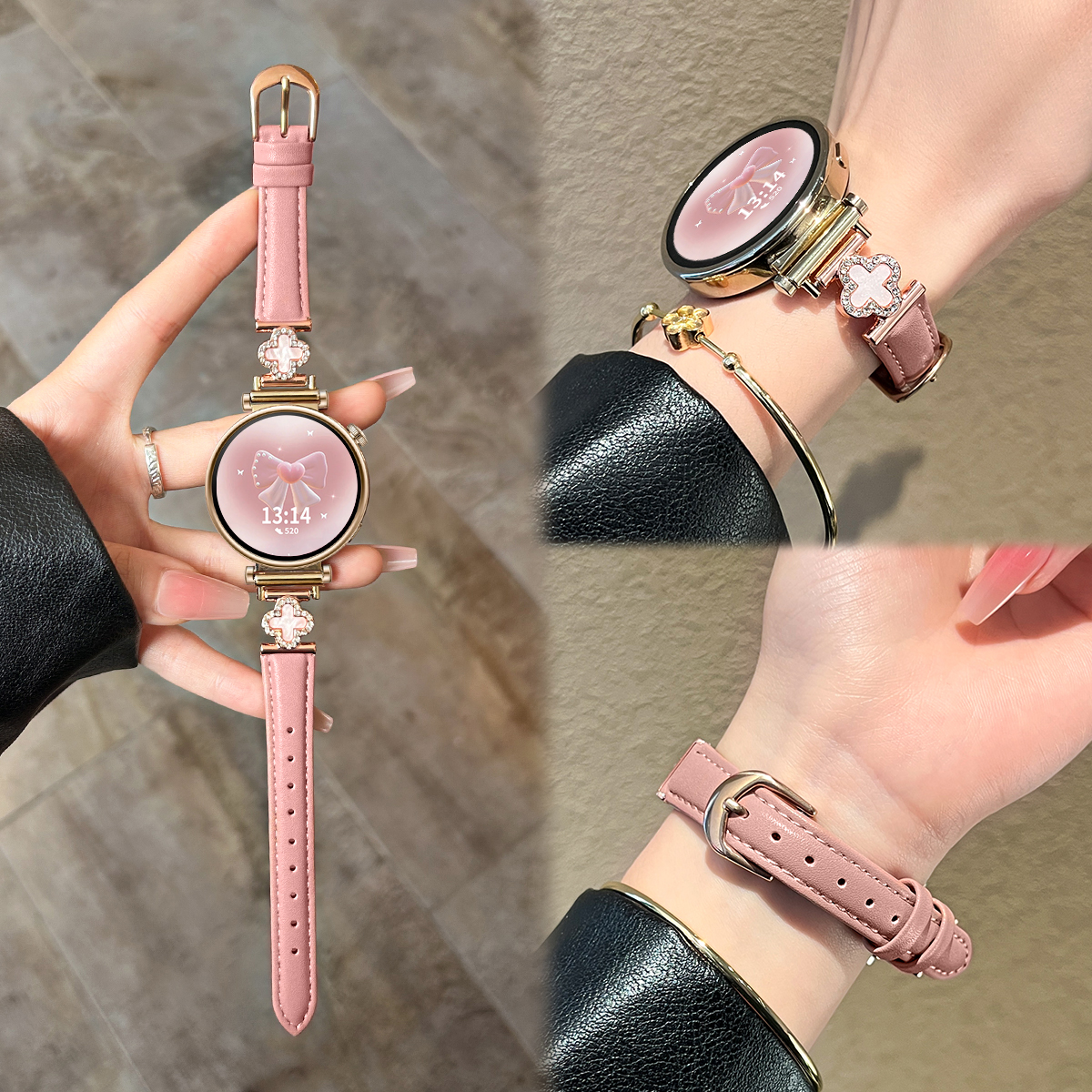 学长家创意四叶草间皮表带女生