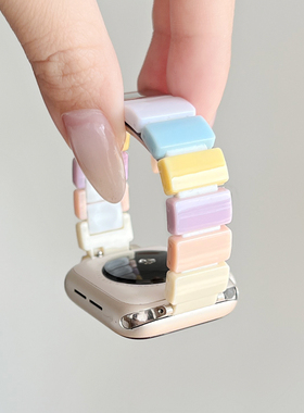 适用小米手环9pro手表带创意树脂8pro高颜值手带智能运动watch6腕带硅胶redmiwatch5高级感红米4代的表链女生