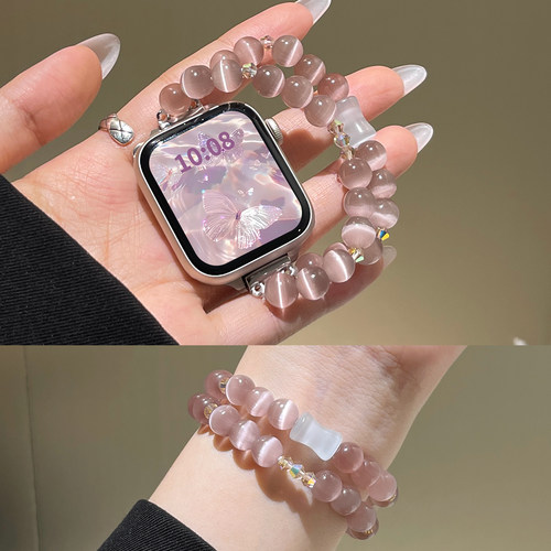 学长家创意猫眼水晶双链表带女生