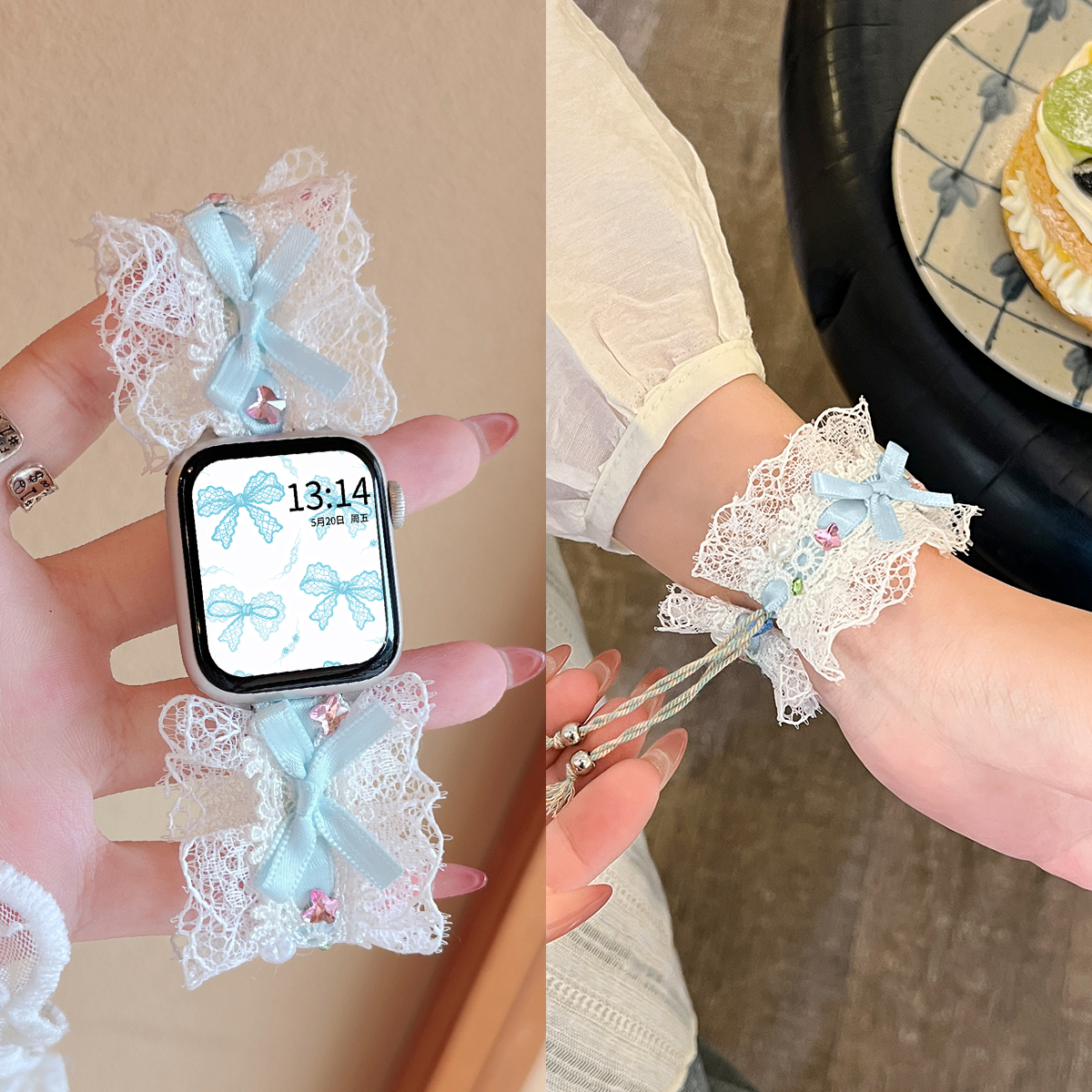 学长家新款创意蕾丝拉绳表带女生