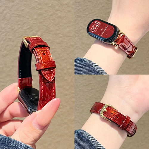 学长家真皮竹节纹小蛮腰表带秋冬