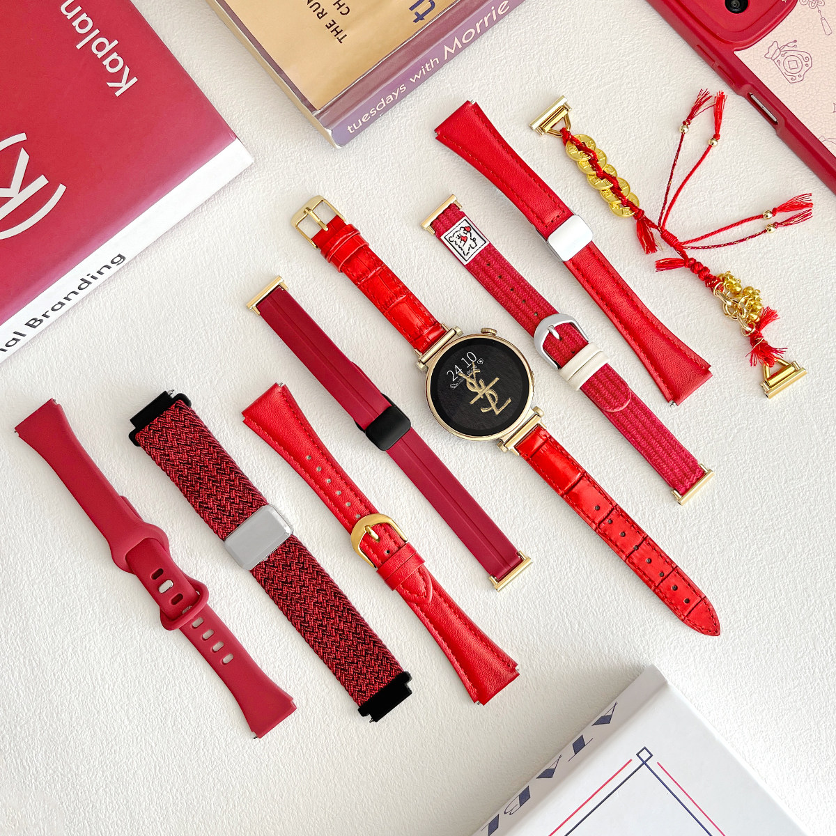 学长家新年本年红色系表带