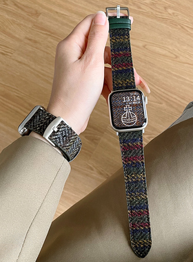 适用小米手环9pro手表带创意毛呢8por腕带高颜值秋冬红米watch6智能运动redmiwatch5表链4高级感手带女生专用