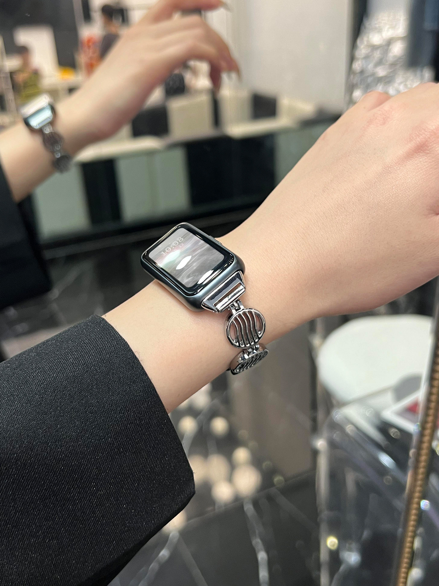 SUITABLE FOR HUAWEI BAND 7 STRAP METAL 7NFC VERSION WRISTBAND MALE AND FEMALE COUPLES CREATIVE WATER RIPPLES XIA HUAWEI SMART SPORTS BRACELET 7TH GENERATION ACCESSORIES INS SMALL FRAGRANCE REPLACEMENT BELT SENIORS HOME
