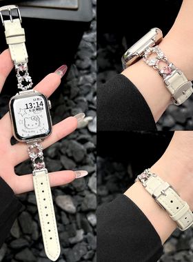 适用小米手环9pro手表带创意真皮8por腕带高级感新款watch6红米智能运动redmiwatch5表链高颜值7女生秋冬手带